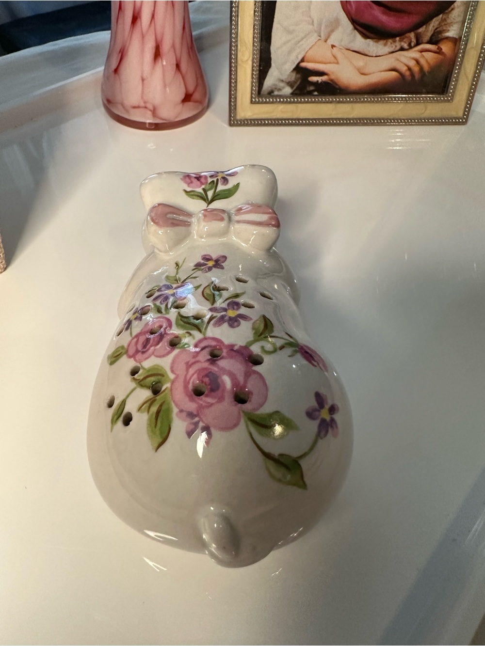 Vintage 1978 Avon Ceramarte Floral Pig Figurine | Hand Decorated Brazil Ceramic - Picture 8 of 10